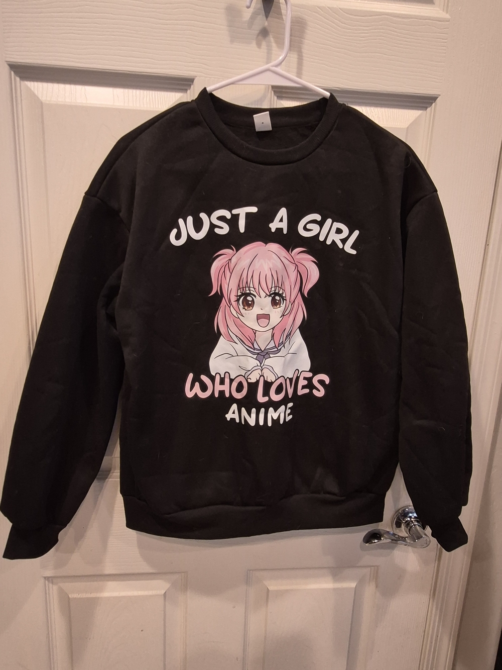 5/25 Black "Just A Girl Who Loves Anime" Graphic Sweatshirt